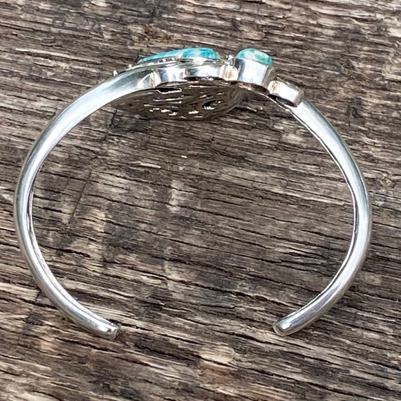 Sterling Silver and Turquoise Cuff Bracelet - Picture 13 of 13